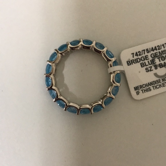 Sterling Silver Blue Topaz Eternity Band - Picture 5 of 6